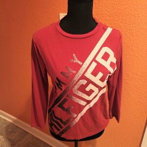 Tommy Hilfiger Kids' Bold Red Graphic Long Sleeve Tee, Size 12/14